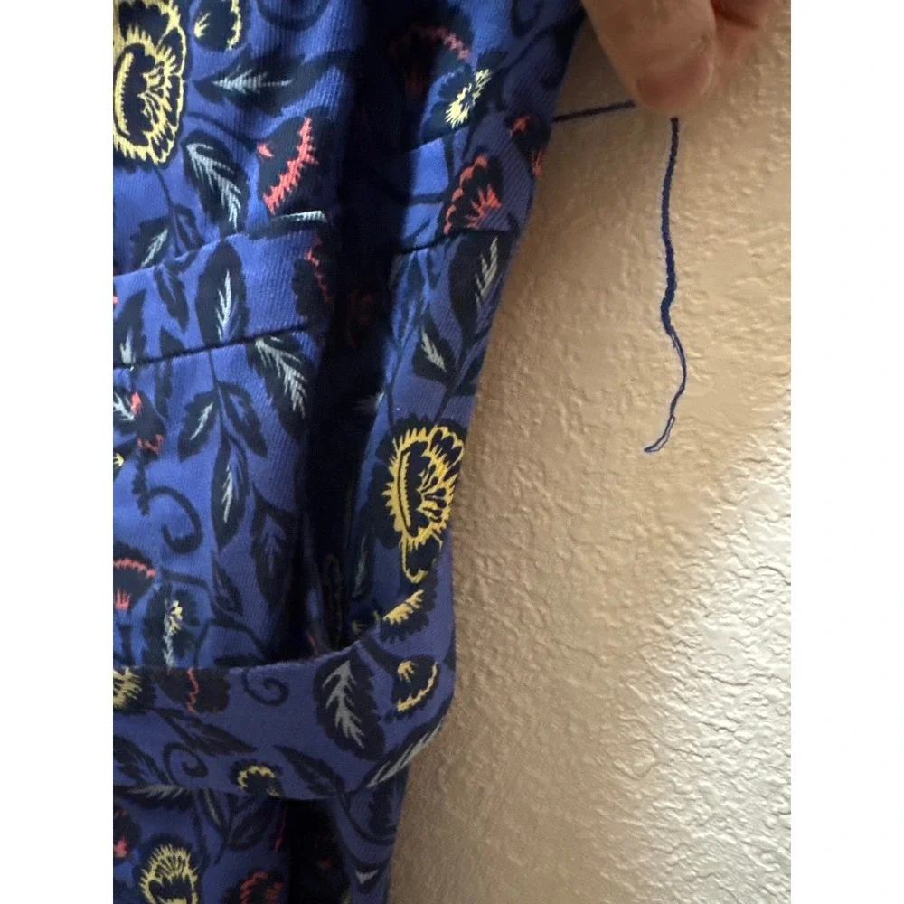 Cartonnier‎ by Anthropologie Jumpsuit Blue Floral Print Wide Leg crop Size 10